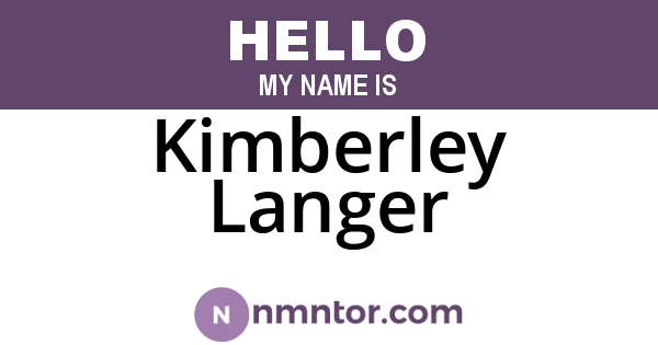 Kimberley Langer