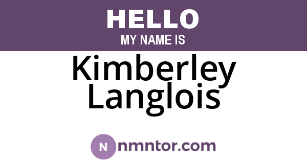 Kimberley Langlois