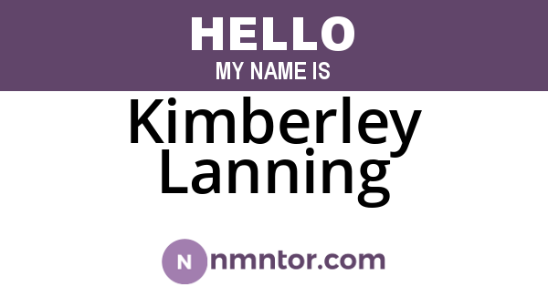 Kimberley Lanning