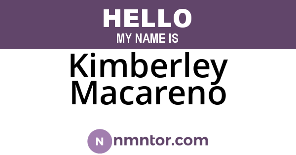Kimberley Macareno