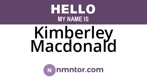 Kimberley Macdonald