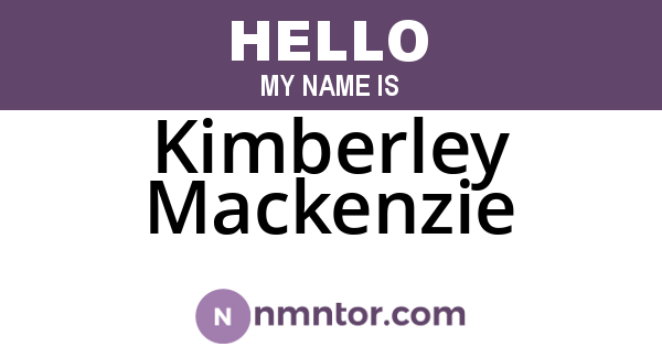 Kimberley Mackenzie