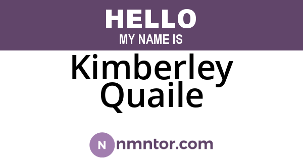 Kimberley Quaile