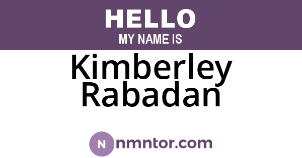 Kimberley Rabadan