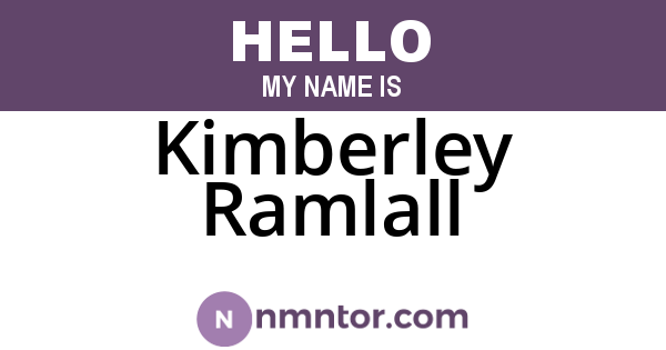 Kimberley Ramlall