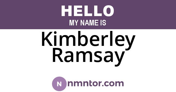 Kimberley Ramsay