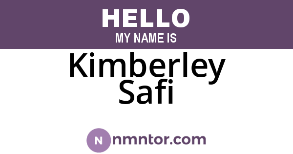 Kimberley Safi