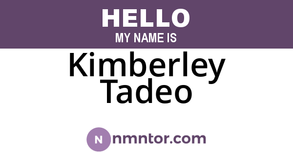 Kimberley Tadeo