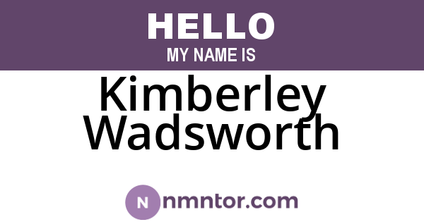 Kimberley Wadsworth