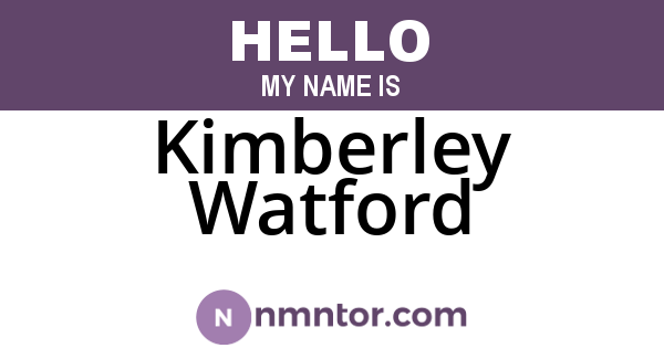 Kimberley Watford