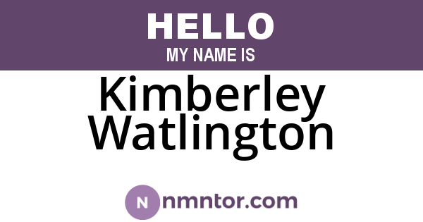 Kimberley Watlington