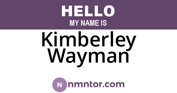 Kimberley Wayman