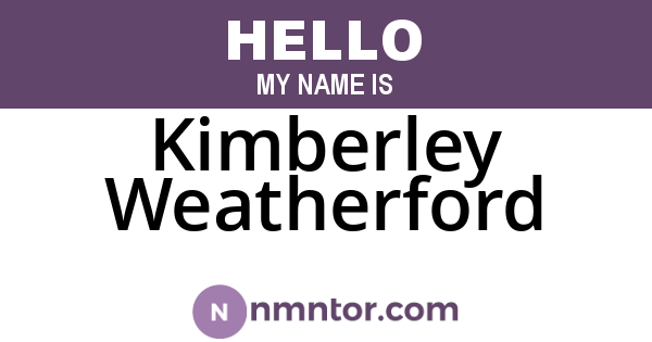 Kimberley Weatherford