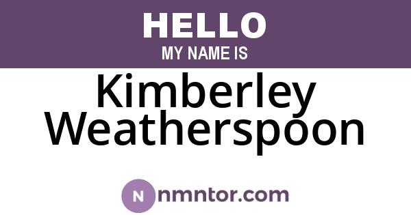 Kimberley Weatherspoon