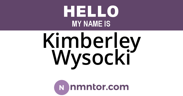 Kimberley Wysocki