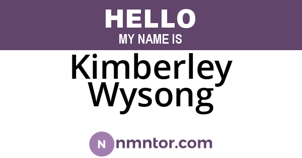 Kimberley Wysong