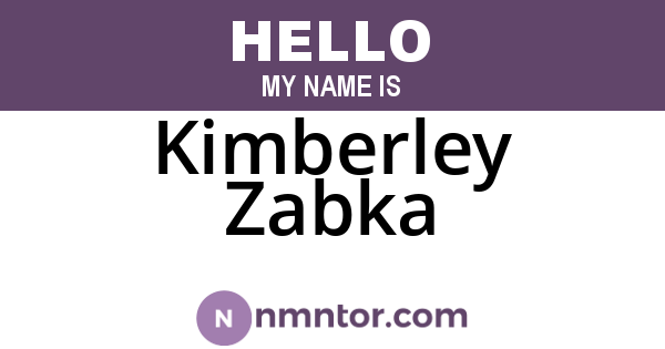 Kimberley Zabka