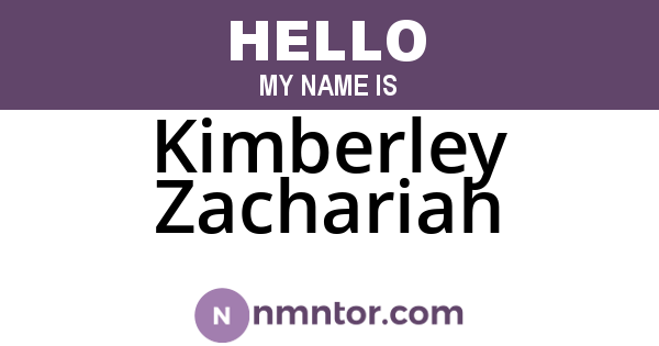 Kimberley Zachariah