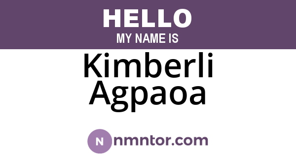 Kimberli Agpaoa