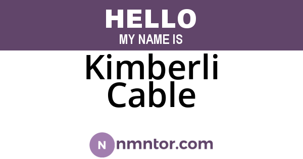 Kimberli Cable