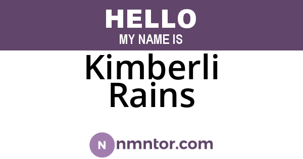 Kimberli Rains