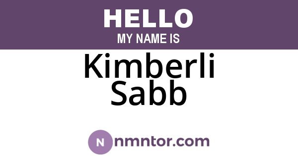 Kimberli Sabb