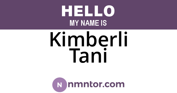 Kimberli Tani