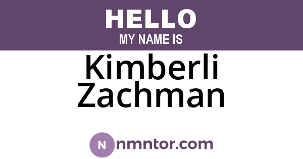 Kimberli Zachman