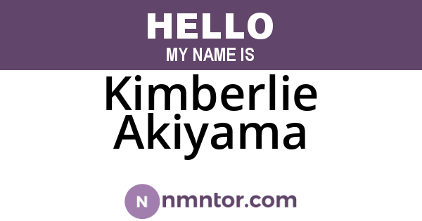 Kimberlie Akiyama