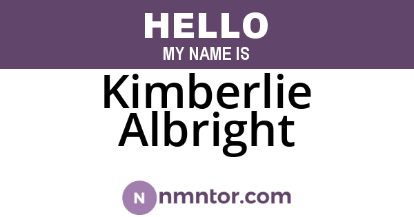 Kimberlie Albright