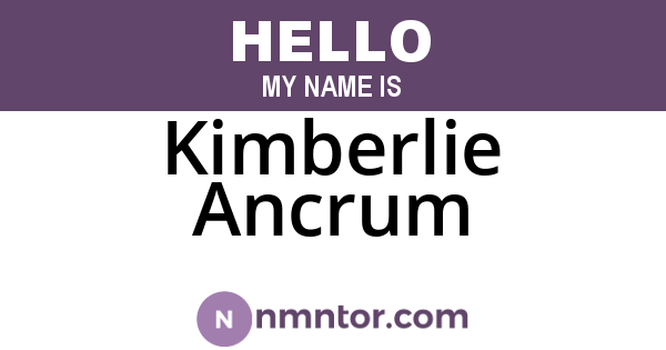 Kimberlie Ancrum