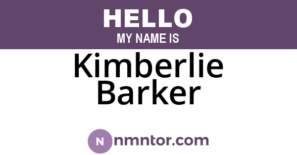 Kimberlie Barker