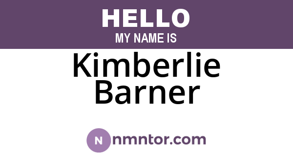 Kimberlie Barner