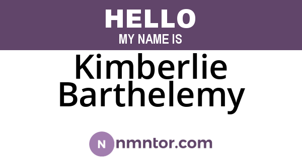 Kimberlie Barthelemy