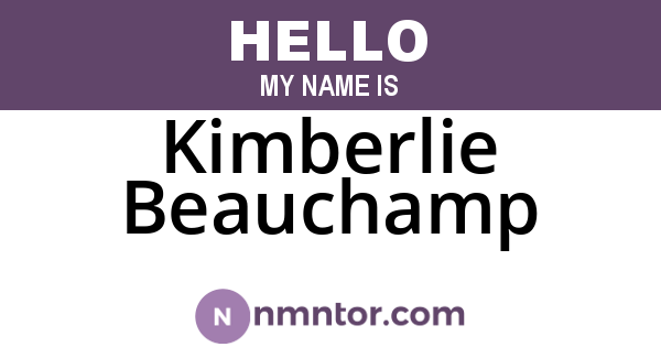 Kimberlie Beauchamp