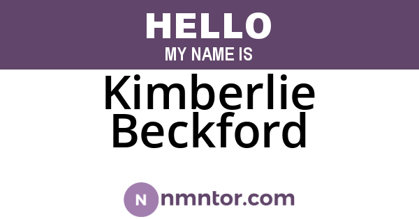 Kimberlie Beckford