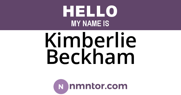 Kimberlie Beckham