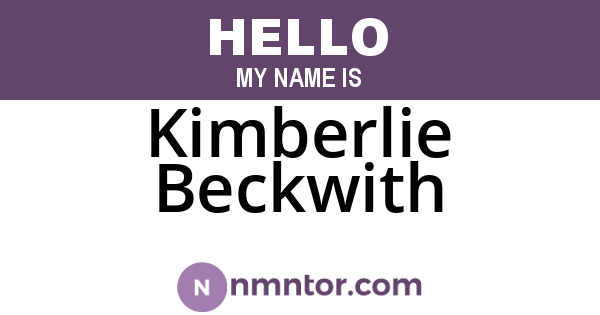 Kimberlie Beckwith