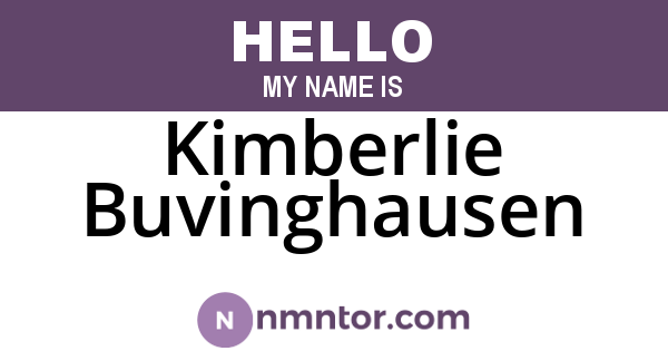 Kimberlie Buvinghausen