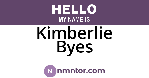Kimberlie Byes