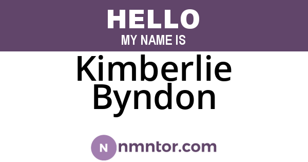 Kimberlie Byndon