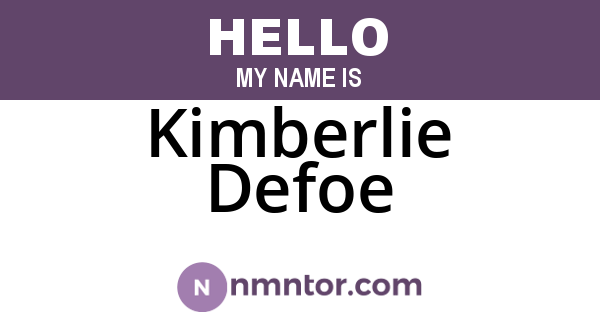 Kimberlie Defoe