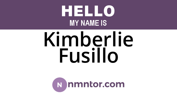 Kimberlie Fusillo