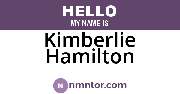 Kimberlie Hamilton