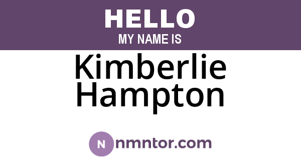 Kimberlie Hampton