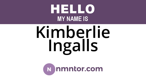 Kimberlie Ingalls