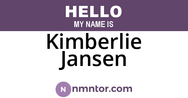 Kimberlie Jansen