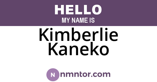 Kimberlie Kaneko