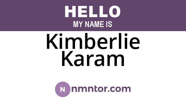 Kimberlie Karam
