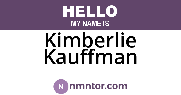 Kimberlie Kauffman